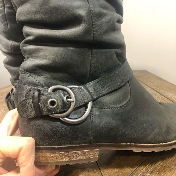 Soft Leather Biker Moto Ankle Boots Women’s Size 7 - Picture 5 of 9